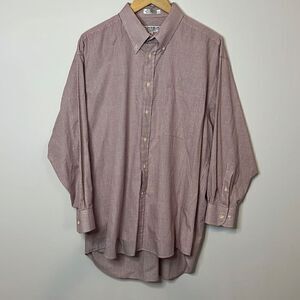 Monsieur by Givenchy Designer Mens Long Sleeve Red Plaid Dress Shirt 17.5x 32/33